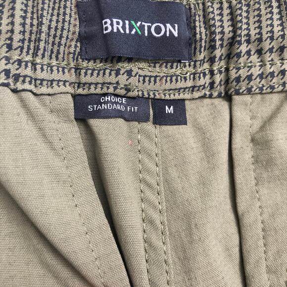 NWT Brixton Mens M Choice E-Waist Taper-X Olive Green Plaid Taper Pants Utility - Picture 7 of 13